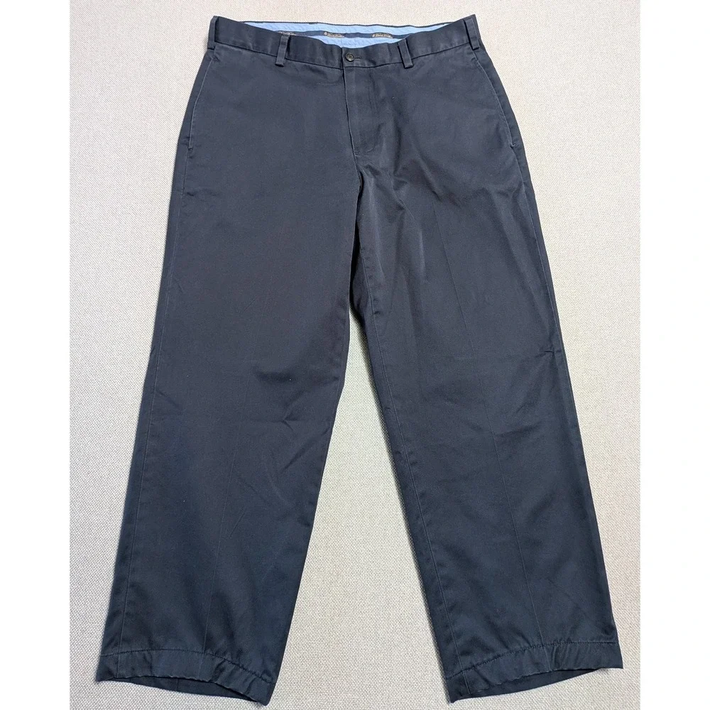 Brooks Brothers Men's 35x30 Navy Blue Advantage Chino Pants Lightweight Hudson